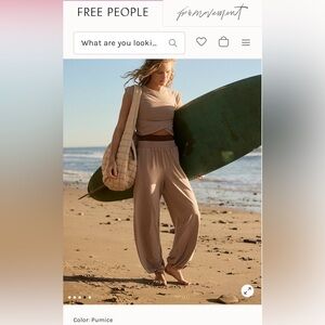 Free People Tan Track Pants